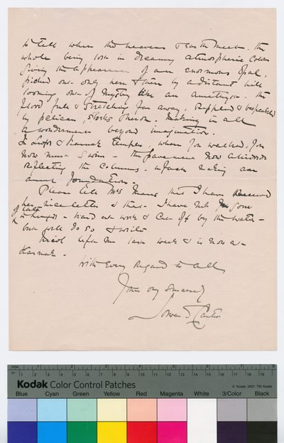 2. sivu Howard Carterin kirjeestä Kingsmill Marrsille, 25. lokakuuta 1908 (kynä ja muste paperille) tekijältä Howard Carter