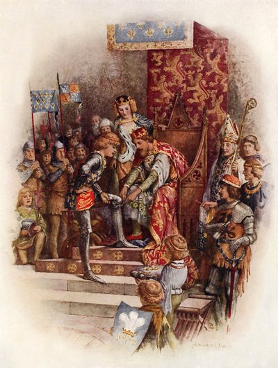 Edward, musta prinssi ja sukkanauhan ritarikunta (väri litho) tekijältä Howard Davie