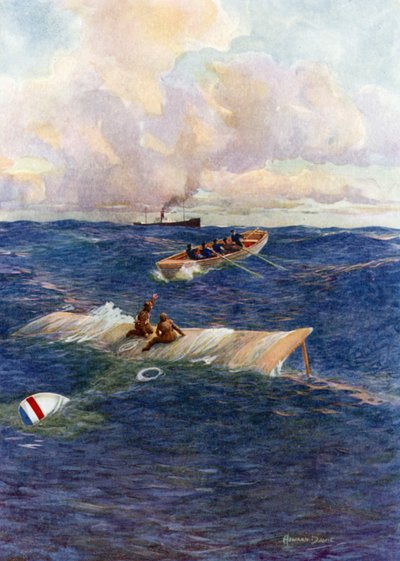 "The Mary of Denmark" pelastusvene Hawker and Grieve (väri litho) tekijältä Howard Davie