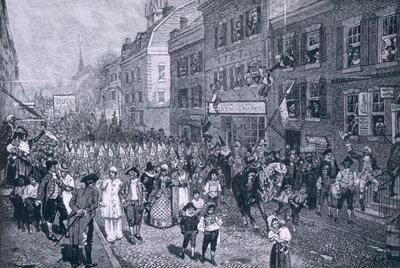 Carnival at Philadelphia, kuvitus "The Battle of Monmouth Court House":sta, kirjoittanut Benson J. Lossing, pub. Harper
