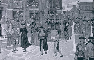 Jouluaamu Old New Yorkissa Ennen vallankumousta, kuvitus Harper