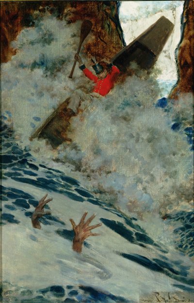 The Boat and I Went by him with a Rush, Arthur Quiller-Couchin (1863-1944) teoksesta Sinbad on Burrator, julkaistu Scribner