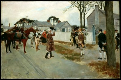 Greenen ja Gatesin tapaaminen Charlottessa, N.C.:ssä Henry Cabot Lodgen (1850-1924) teoksesta The Story of the Revolution (öljy kankaalle) tekijältä Howard Pyle