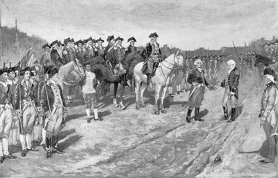 Cornwallisin antautuminen Yorktownissa, kuvitus teoksesta 