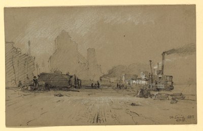 Piirros, Mississippi-joella St. Louisissa, 1887. tekijältä Howard Russell Butler