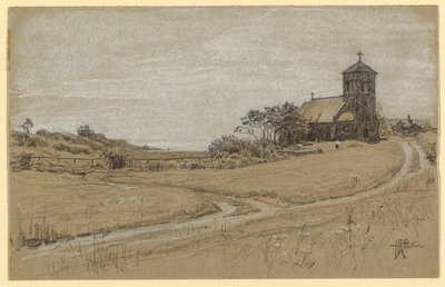 Piirustus, maisema, 1880-90 tekijältä Howard Russell Butler