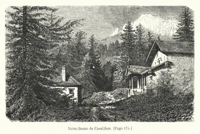 Kuvitus teokseen Les Deux Robinsons de la Grande-Chartreuse (kaiverrus). tekijältä Hubert Clerget