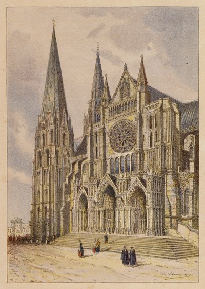 Notre-Dame De Chartres (värilitografia) tekijältä Hubert Clerget