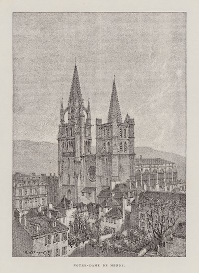 Notre-Dame De Mende (kaiverrus) tekijältä Hubert Clerget