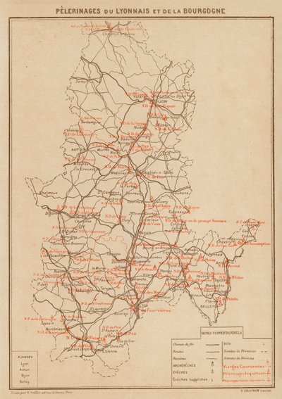 Pelerinages Du Lyonnais Et De La Bourgogne (värilitra) tekijältä Hubert Clerget