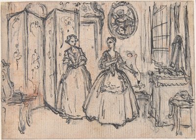 Tutkielma teokseen "Holhoojan vallasta", etsattu vinjetti julkaisussa Songs in the Opera of Flora tekijältä Hubert Francois Gravelot