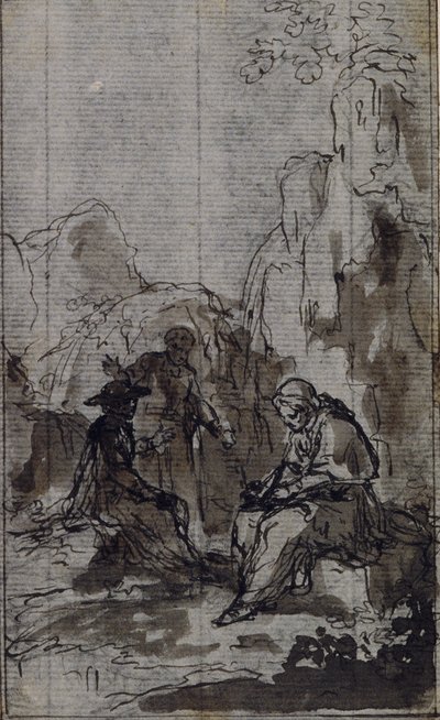 Tutkimus vinjettiä varten Abbé Dinouartin teoksessa "Vie du Venerable don Juan de Palafox", s. 391. tekijältä Hubert Francois Gravelot