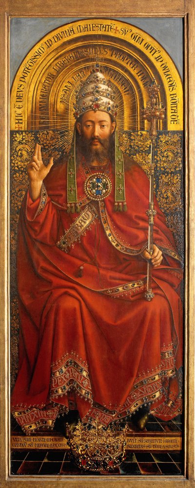 Isä Jumala, Gentin alttaritaulun keskustaulu tekijältä Hubert & Jan van (1390 1441) Eyck