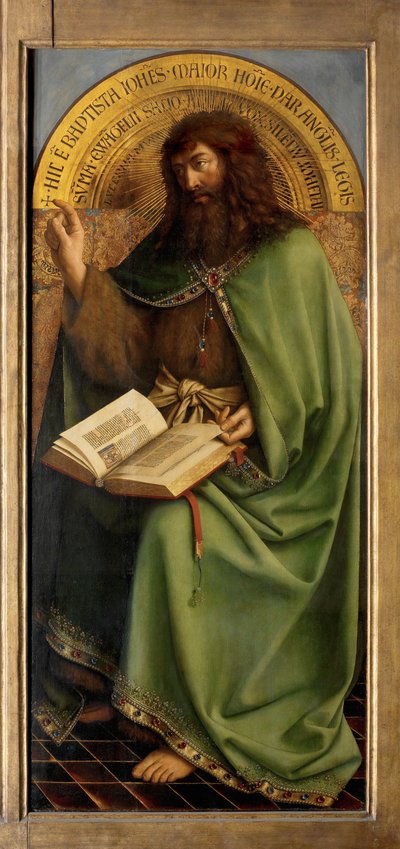 Johannes Kastaja, yksityiskohta Gentin alttaritaulusta tekijältä Hubert & Jan van (1390 1441) Eyck