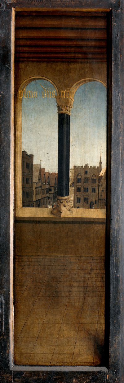 Paneeli Gentin alttaritaulun vasemman luukun ulkopuolelta tekijältä Hubert & Jan van (1390 1441) Eyck