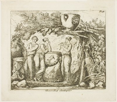 Antiikki Bas Relief tekijältä Hubert Robert