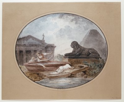 Arkkitehtoninen capriccio tekijältä Hubert Robert