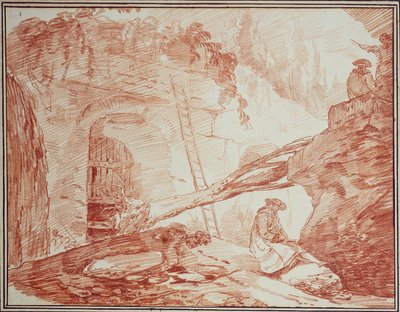 Piirtäjä Palatiumin raunioilla tekijältä Hubert Robert
