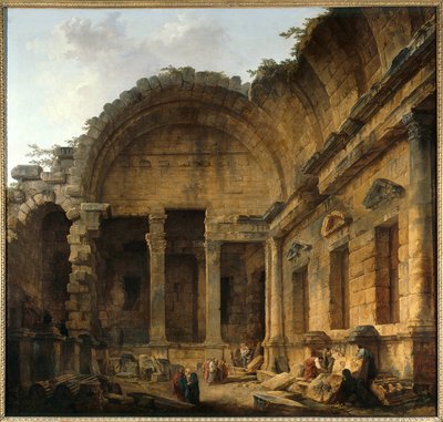 Diane a Nimesin temppelin sisustus Hubert Robertin (1733-1808) maalaus Sun. 2,42 x 2,42 m. Pariisi. Musee du Louvre - Nimesin Dianan temppelin sisätilat. Hubert Robertin (1733-1808) maalaus. 2,42 x 2,42 m. Louvre-museo, Pariisi tekijältä Hubert Robert