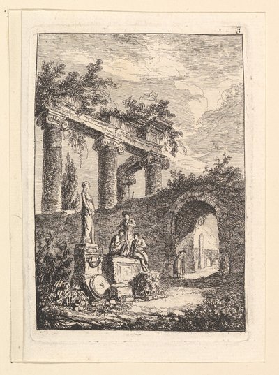 Patsas ennen raunioita.n.d. tekijältä Hubert Robert
