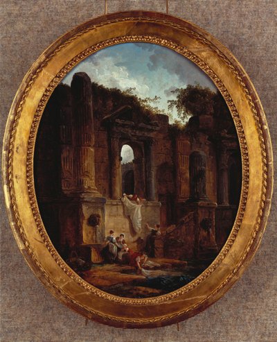 Maisema raunioilla (öljy kankaalle) tekijältä Hubert Robert