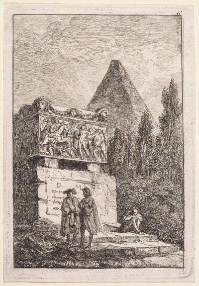 Rooman illat: Sarkofagi, 1763-1764. tekijältä Hubert Robert