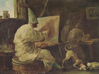 Taidemaalari Buffoons tekijältä Hubert Robert