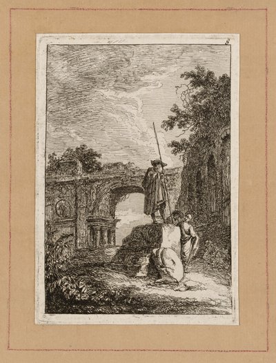 Lauta kahdeksan iltaista Roomassa tekijältä Hubert Robert