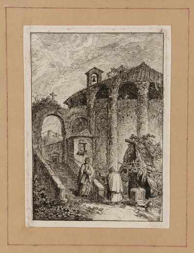 Viisi levy iltaisilta Roomassa tekijältä Hubert Robert