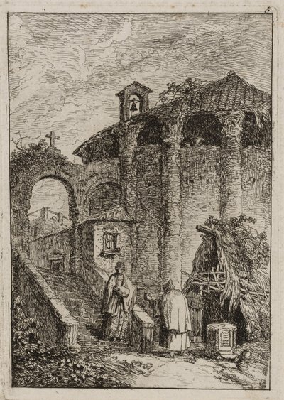 Viisi levy iltaisilta Roomassa tekijältä Hubert Robert