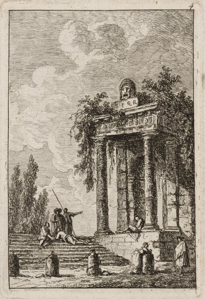 Lauta neljä iltaista Roomassa, 1763-64 tekijältä Hubert Robert