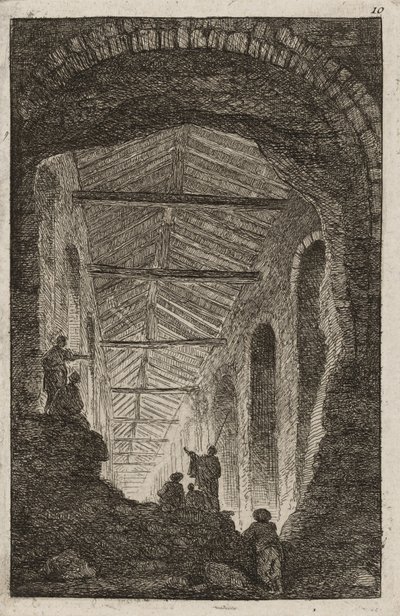 Kilpi 10 Iltaista Roomassa, 1763-64 tekijältä Hubert Robert