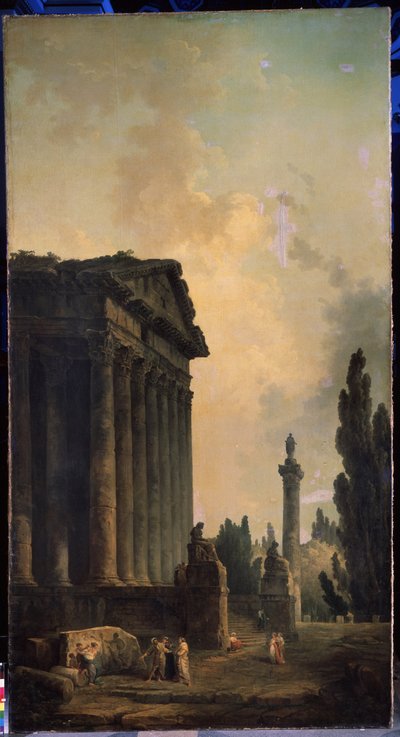 Rauniot. Hubert Robertin (1733-1808) maalaus öljy kankaalle tekijältä Hubert Robert