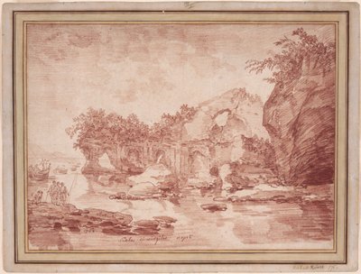 Raunioita meren rannalla Napolin lähellä: "Scola di Virgilio" tekijältä Hubert Robert