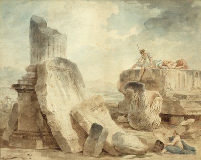 Raunioita ja hahmoja tekijältä Hubert Robert