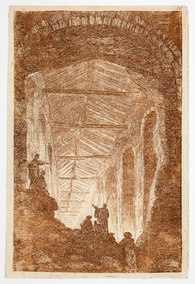 Antiikkigalleria, levy kymmenen teoksesta Les Soirées de Rome (Rooman juhlat) tekijältä Hubert Robert