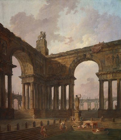 Laskeutumispaikka, 178788. tekijältä Hubert Robert