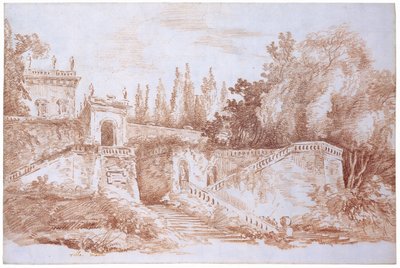 Näkymä Villa Mattein puutarhaan tekijältä Hubert Robert