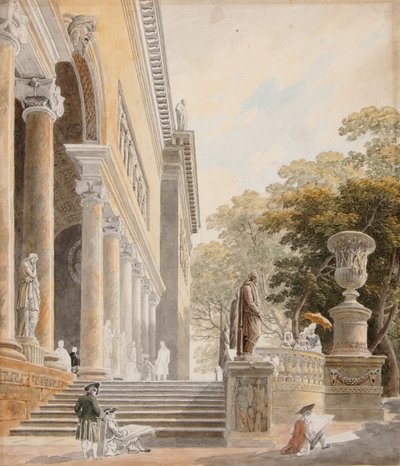 Näkymä Villa Medicistä tekijältä Hubert Robert
