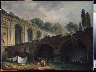 ""Näkymä Villa Madamasta (Madame) Roomassa"" Hubert Robertin (1733-1808) maalaus noin 1767 Eremitaaši-museo Pietarissa tekijältä Hubert Robert