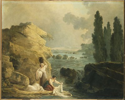 Pesijanaiset kaskadin varrella tekijältä Hubert Robert