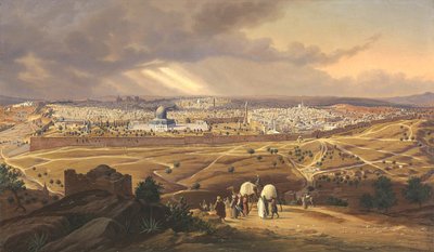 Näkymä Jerusalemiin, 1847 tekijältä Hubert Sattler
