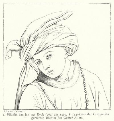 Yksi Jan van Eyckin Gent Altarpiecen oikeista tuomareista tekijältä Hubert and Jan van  Eyck