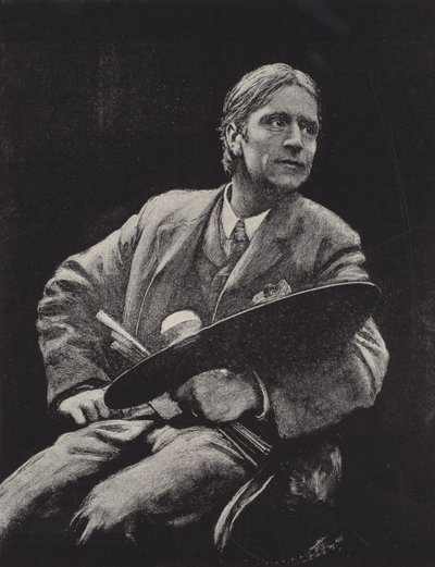 Hubert Herkomer, brittiläinen taiteilija (litho) tekijältä Hubert von (after) Herkomer