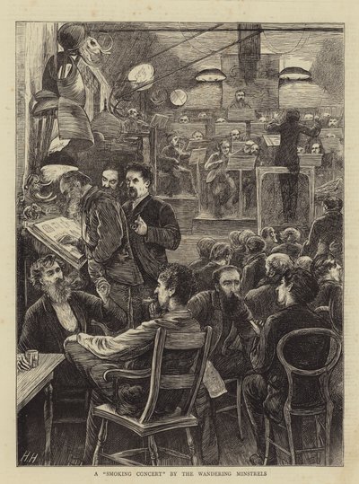Wandering Minstrelsin tupakointikonsertti tekijältä Hubert von Herkomer