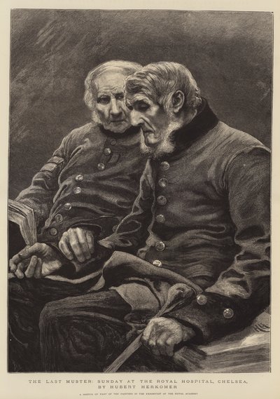 The Last Muster, sunnuntai kuninkaallisessa sairaalassa Chelseassa tekijältä Hubert von Herkomer