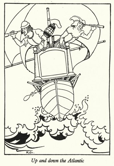 Ylös ja alas Atlantilla (litho) tekijältä Hugh Chesterman