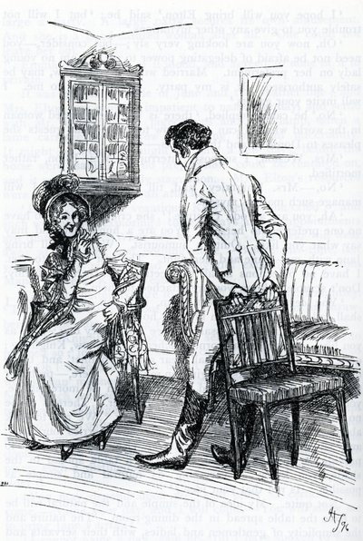 "Emma et Mr Knightley" (kuva) tekijältä Hugh Thomson