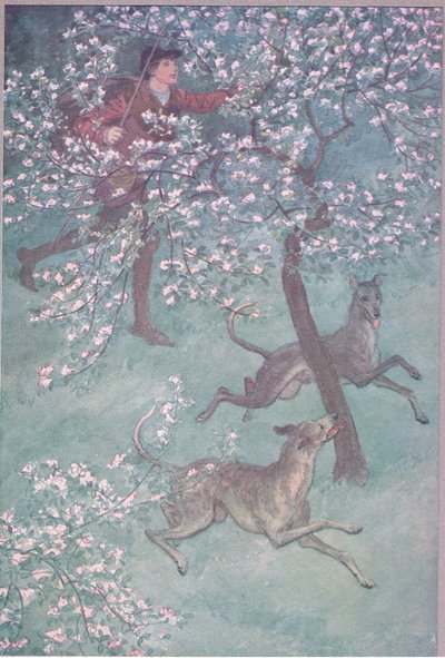 Hänellä on nuoruuden silmät, hän haisee huhti- ja toukokuulle, kuva Windsorin iloisista vaimoista, 1910 tekijältä Hugh Thomson