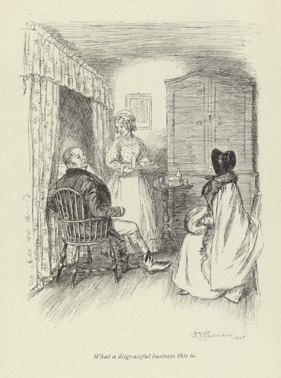 Kuvitus George Eliotin kirjaan Amos Barton. tekijältä Hugh Thomson